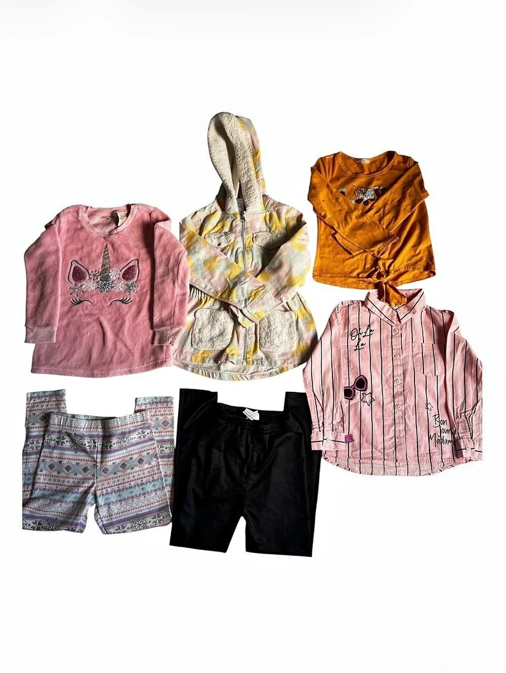 Girls Fall Clothing Lot Size 4T 5T 6T - 6 Piece Mix & Match Outfit Set